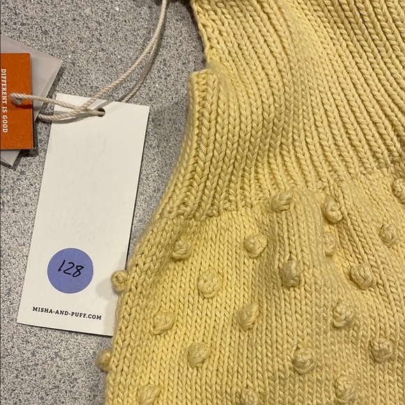 Misha & Puff Yellow Knit Baby Overalls - Picture 3 of 5